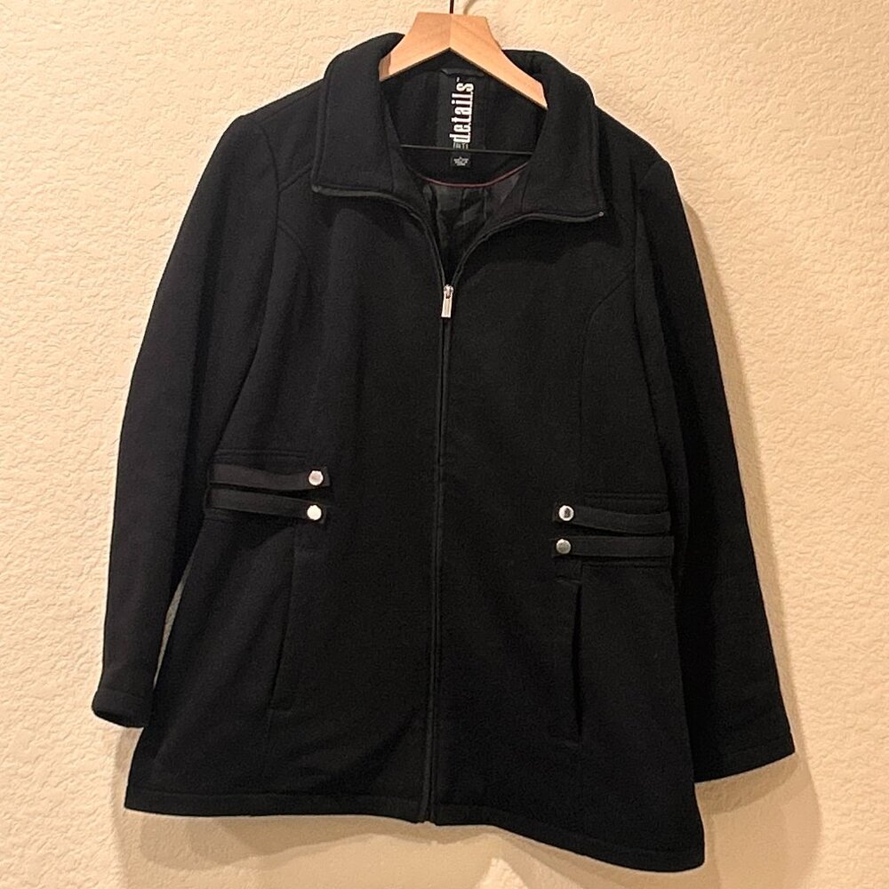 INTL D.e.t.a.i.l.s Women's Black Jacket Coat Size Large